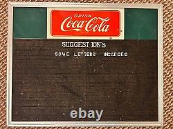 Vintage Coca Cola Menu Board Circa 1940s-1950s Felt With Letters 20x25 Size