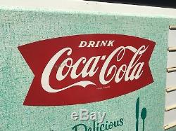 Vintage Coca Cola Menu Board Metal Sign Diner Restaurant Food Fishtail Coke Soda
