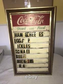 Vintage Coca Cola Menu Board Sign Soda Coke Advertising 30x18 Rare Design