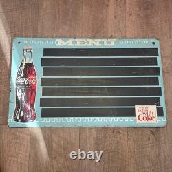 Vintage Coca Cola Menu Board Things Go Better With Coke Rare Sign