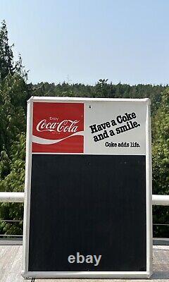 Vintage Coca Cola Metal Advertising Soda Chalkboard Menu Sign Coke Smile Life