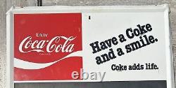Vintage Coca Cola Metal Advertising Soda Chalkboard Menu Sign Coke Smile Life