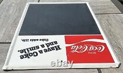 Vintage Coca Cola Metal Advertising Soda Chalkboard Menu Sign Coke Smile Life