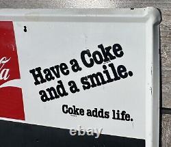 Vintage Coca Cola Metal Advertising Soda Chalkboard Menu Sign Coke Smile Life