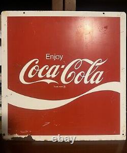 Vintage Coca Cola Metal Rectangle Sign Enjoy Coca Cola