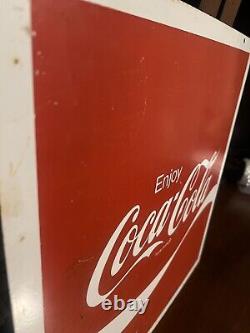 Vintage Coca Cola Metal Rectangle Sign Enjoy Coca Cola