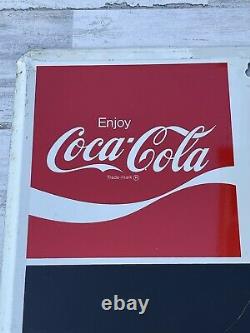 Vintage Coca Cola Metal Sign Its the Real Thing Chalkboard Menu Board 1970's