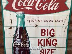 Vintage Coca Cola Metal Sign Original Antique Coke Sign 20x28 Bottle Robertson