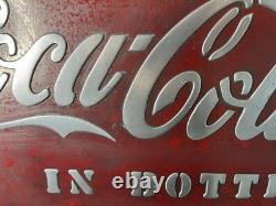Vintage Coca Cola Metal Wall Art 24x20 Handmade Cast Relief Bar Decor Sign