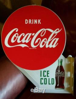 Vintage Coca Cola Near Mint 1953 Flange sign