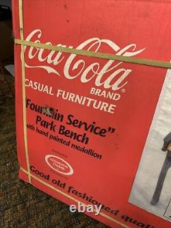 Vintage Coca Cola Park Bench Cast Iron Drink COKE FOUNTAIN SERVICE NEW IN BOX