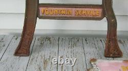 Vintage Coca Cola Park Bench Cast Iron Plaque & Legs COKE Soda FOUNTAIN SERVICE