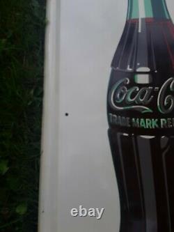 Vintage Coca Cola Pilaster Sign, Coke Bottle Sign, AM 3-49, Coke Sign