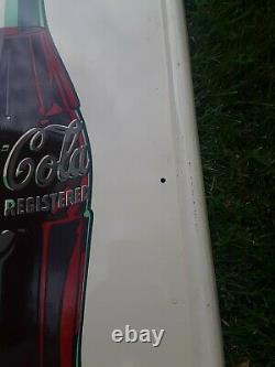 Vintage Coca Cola Pilaster Sign, Coke Bottle Sign, AM 3-49, Coke Sign