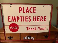 Vintage Coca Cola Place Empties Here Please Bottle Rack With Three Wooden Crates