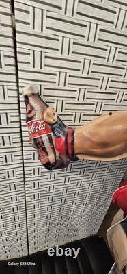 Vintage Coca-Cola Plastic Mountain Rock Climber Advertising Sign Both Sides