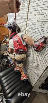 Vintage Coca-Cola Plastic Mountain Rock Climber Advertising Sign Both Sides