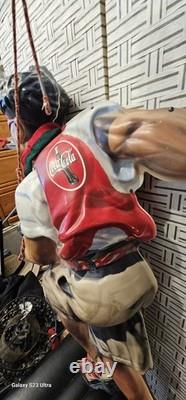 Vintage Coca-Cola Plastic Mountain Rock Climber Advertising Sign Both Sides