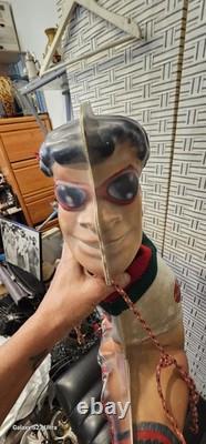 Vintage Coca-Cola Plastic Mountain Rock Climber Advertising Sign Both Sides