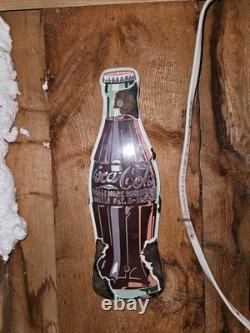 Vintage Coca-Cola Porcelain Bottle Sign Cookie Cutter Style Advertising