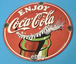 Vintage Coca Cola Porcelain Enjoy Coca-cola Soda Drink General Service Pump Sign