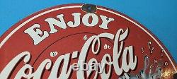 Vintage Coca Cola Porcelain Enjoy Coca-cola Soda Drink General Service Pump Sign
