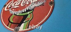 Vintage Coca Cola Porcelain Enjoy Coca-cola Soda Drink General Service Pump Sign