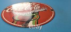 Vintage Coca Cola Porcelain Enjoy Coca-cola Soda Drink General Service Pump Sign