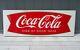 Vintage Coca-Cola Porcelain Fishtail Sled Soda Sign 68x24 Country/ General Store