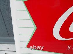Vintage Coca-Cola Porcelain Fishtail Sled Soda Sign 68x24 Country/ General Store