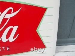 Vintage Coca-Cola Porcelain Fishtail Sled Soda Sign 68x24 Country/ General Store