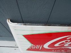 Vintage Coca-Cola Porcelain Fishtail Sled Soda Sign 68x24 Country/ General Store