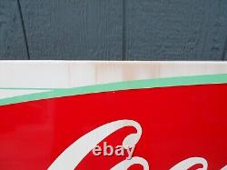 Vintage Coca-Cola Porcelain Fishtail Sled Soda Sign 68x24 Country/ General Store