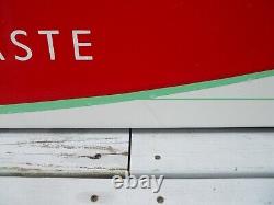 Vintage Coca-Cola Porcelain Fishtail Sled Soda Sign 68x24 Country/ General Store