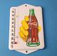 Vintage Coca Cola Porcelain Gas Soda Bottle Hand Refresh Ad Sign Thermometer