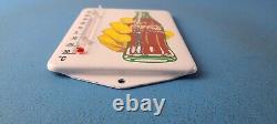 Vintage Coca Cola Porcelain Gas Soda Bottle Hand Refresh Ad Sign Thermometer