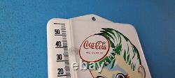 Vintage Coca Cola Porcelain Gas Soda Bottle Soda Refresh Ad Sign Thermometer