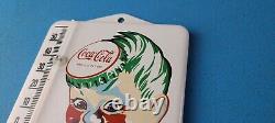 Vintage Coca Cola Porcelain Gas Soda Bottle Soda Refresh Ad Sign Thermometer