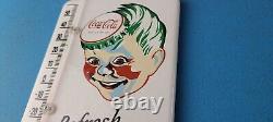 Vintage Coca Cola Porcelain Gas Soda Bottle Soda Refresh Ad Sign Thermometer