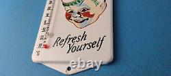 Vintage Coca Cola Porcelain Gas Soda Bottle Soda Refresh Ad Sign Thermometer