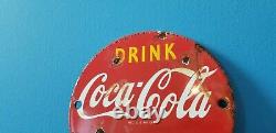 Vintage Coca Cola Porcelain Glass Bottles Gas Soda Beverage Service Station Sign