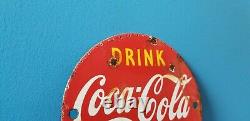 Vintage Coca Cola Porcelain Glass Bottles Gas Soda Beverage Service Station Sign