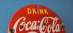 Vintage Coca Cola Porcelain Glass Bottles Gas Soda Beverage Service Station Sign
