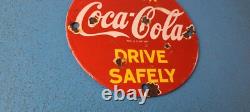 Vintage Coca Cola Porcelain Glass Bottles Gas Soda Beverage Service Station Sign