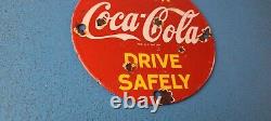 Vintage Coca Cola Porcelain Glass Bottles Gas Soda Beverage Service Station Sign