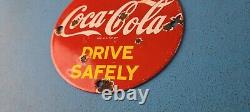 Vintage Coca Cola Porcelain Glass Bottles Gas Soda Beverage Service Station Sign