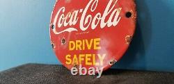 Vintage Coca Cola Porcelain Glass Bottles Gas Soda Beverage Service Station Sign