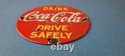 Vintage Coca Cola Porcelain Glass Bottles Gas Soda Beverage Service Station Sign