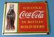 Vintage Coca Cola Porcelain Ice Cold Soda Bottles General Store Gas Coke Sign