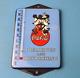 Vintage Coca Cola Porcelain Mickey Soda Bottle Soda Refresh Ad Sign Thermometer